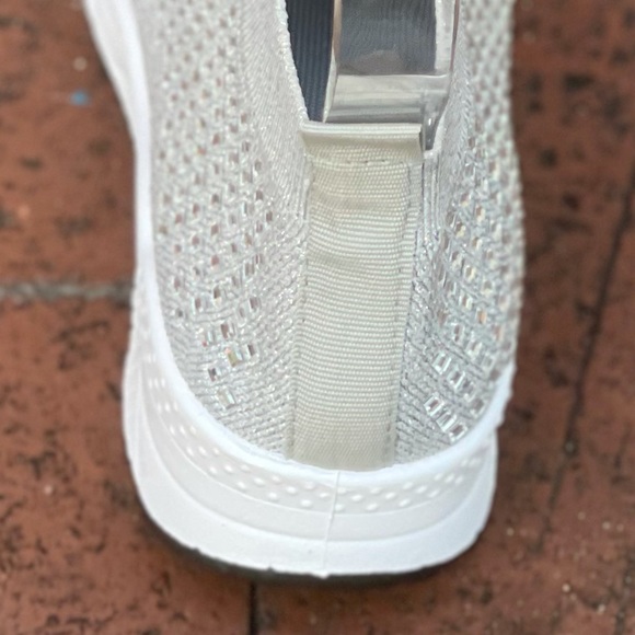 Italina Gray Air Platform Bubble Sock Slip On Rhinestone Sneakers - Picture 5 of 9